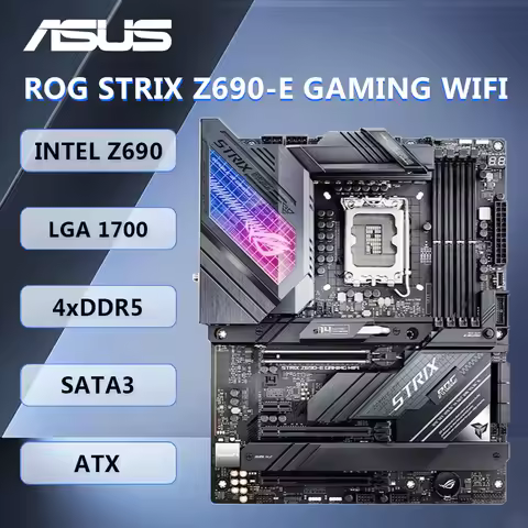 ASUS ROG STRIX Z690-E GAMING WIFI Motherboard ATX Intel Z690 Socket LGA1700 DDR5 SATA3 HDMI DP SPDIF