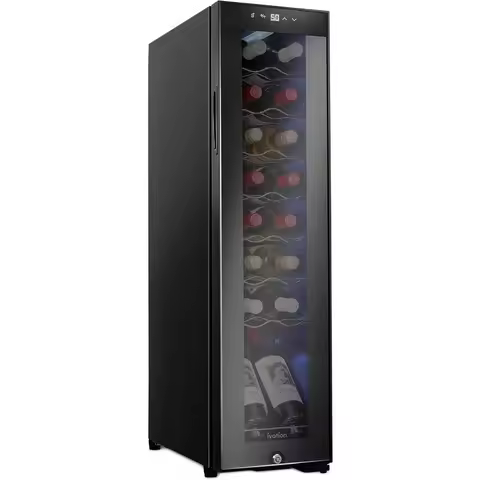 16-Bottle Compressor Wine Cooler Refrigerator with Lock for Red White Champagne and Sparkling Wine S