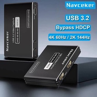 Navceker 4K 60fps 1080P 240fps HDMI Video Capture Card Bypass HDCP HDTV Camera With USB 3.2 PC Live 