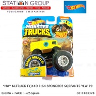 HOT WHEELS MONSTER TRUCK FYJ44D 1-64 SPONGEBOB SQUAREPANTS YELLOW 19