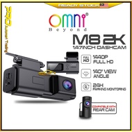 Omni Beyond M8 Car Dashcam DVR 2K 1440P Full HD Dual Channel Front & Rear Dash Cam App Control