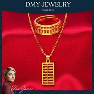 DMY Jewelry Gold 916 Original Malaysia/ Necklace Women/ Abacus Ring 1Set Cop 916