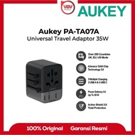 AUKEY PA-TA07A Universal Travel Adapter GAN Type C 35W 5 Multiple Ports UK US EU Mode 2 USB a & 3 US