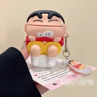 Fun Pooping Cartoon Crayon Shin-chan 3D Soft Silicone Protective Casing, Shockproof Cover, Compatibl