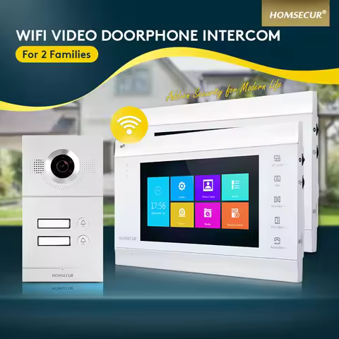 HOMSECUR WIFI Video Doorbell Intercom External Memory Recording&Photo Auto Snapshot Door Unlock 2 Fa
