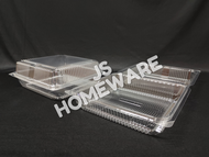 Kuih Container L200 / Disposable Plastic Clear Bakery Container (50pcs±) / 8" x 8" square cake tray