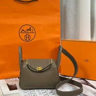 HERMES Mini lindy - 灰金 Y