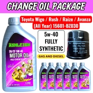 5w-40 Fully Synthetic Engine Oil with Oil Filter Toyota Wigo / Rush / Raize / Avanza 15601-BZ030