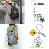 QINJUE Game PS4 GTA5 Keychain, Bag Pendant 5 Star Muti Key Holder, Metal Key Chain Fans Gift Keyhold