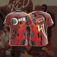 Team Fortress 2 - RED Summer round neck short sleeves 3D T-shirt
