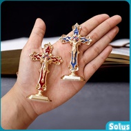 SL Standing Crucifix Saint Benedict Metal Crucifix Cross Ornament Decoration Car and Office