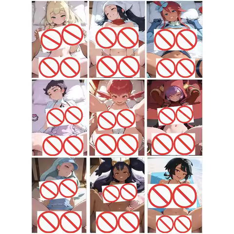 Diy 9Pcs/set PTCG Trainer Lillie Nude Flash Cards Courtney Akari Skyla Jessie Cynthia Classic Anime 