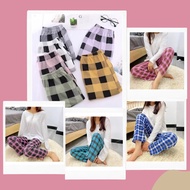 SISSY #GZ Plus Size Checkered Pajama For Women Plaid Sleepwear Pants Cotton Spandex tela