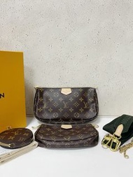 LV multi pochette 
老花五合一 綠肩带 麻雀包
