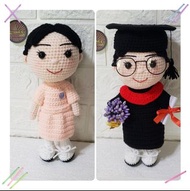 高20cm鈎織可換衫畢業公仔(主風小學）