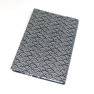 A5 可調式 媽媽手冊 布書衣 布書套 - 日本 青海波 (藍)
