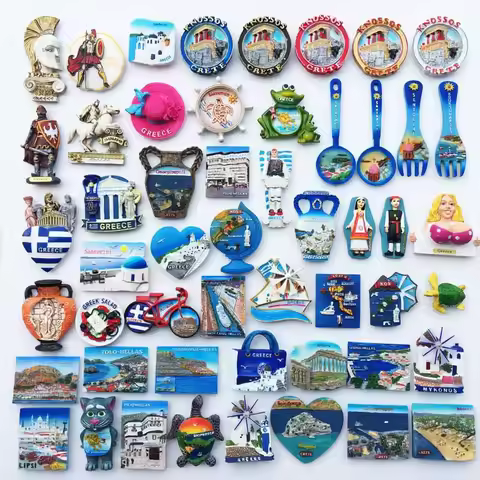 Fridge Magnets Greece Athens Travel Memorial Fridge Magnet Sticker 3D Resin Souvenir Magnetic Refrig