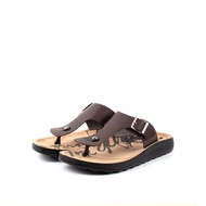 POLO Men Casual Comfort T-Strap Leather Sandals - B92410-MI1-33P-COFFEE