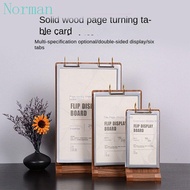 NORMAN Ads Display Stand, Wooden Holder Loose leaf Menu Card Holder, Multipurpose Aon-slip Acrylic M