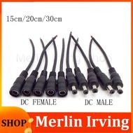 Merlin Irving Shop 15/30cm 2pin wire DC Male Female jack plug 22awg Power supply Connector Pigtail Cable 12V 5.5x2.1mm adapter plug For strip CCTV