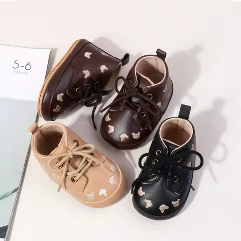 Cartoon Embroidery Baby Girl Boy Fashion Non-slip Shoes Spring Autumn High Quality Newborn Infant To