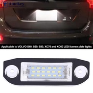 TIMEKEY 1PC/2Pcs Car LED License Plate Lights Number Plate Lamp Replacement 12V Light For VOLVO S40 