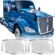 Penutup Cermin Hood Chrome High Soar untuk Kenworth T680 / Peterbilt 579 587, Bahagian Pemandu & Pen
