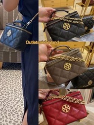 💕平價Chanel 真皮化妝包款 💕Tory Burch Willa Vanity 盒字包 化妝包袋款 菱格 香奈兒風格 Tory Burch Willa Mini Vanity Bag