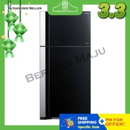 Hitachi 601L 2 Door Inverter Refrigerator R-VG710P7M-1 GBK (Glass Black)