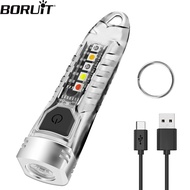 BORUiT V1 LED Keychain Portable Fluorescent Flashlight XPG Work Light Type-C Rechargeable Mini Torch