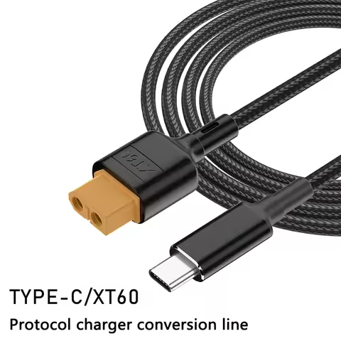 XT60 Type-C Adapter USB C Male to XT60 Charging Connector Cable Converter PD2.0 100W 20V 5A Aircraft