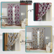 Curtain SARONA Semi-Blackout HOOK For Windows, Room and Sliding Door MIX CURTAIN 80%Blackout. Soluna Silk Curtain (HOOK)