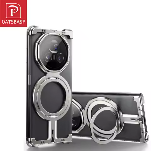 Oatsbasf Metal Phone Case for Honor Magic Vs3/2/V3/2 with Ring Stand Magnetic Shock Proof Frameless 