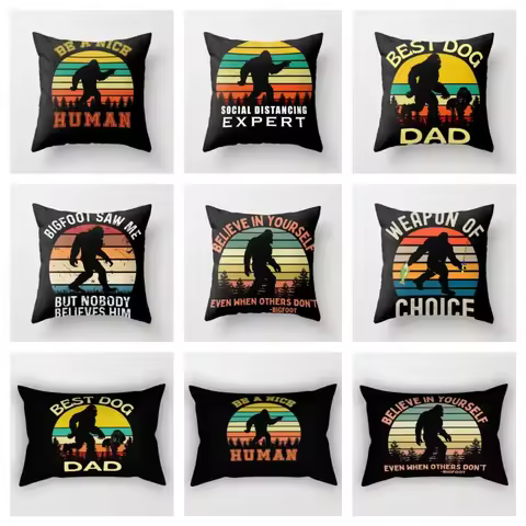 Bigfoot Plush pillowcase，living Room Sofa Throw Pillow Cushion Cover，throw pillows covers 40x40,45x4