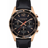 Coach 14602087 Chronograph Black Rubber Strap Rose Gold Watch Men