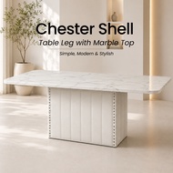 marble table dining table meja makan chesterfield 150cm/180cm/210cm