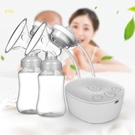 （High discounts）royalking.sg Electric Double Breast Pump Kit with 2 Baby Milk Bottles Nipple Suction Breast Massager Bre