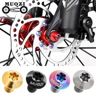 MUQZI 6PCS Titanium Disc Rotor Bolts MTB Bicycle Disc Brake Rotor Screw M5 x 10mm Ultralight T25 Bolts