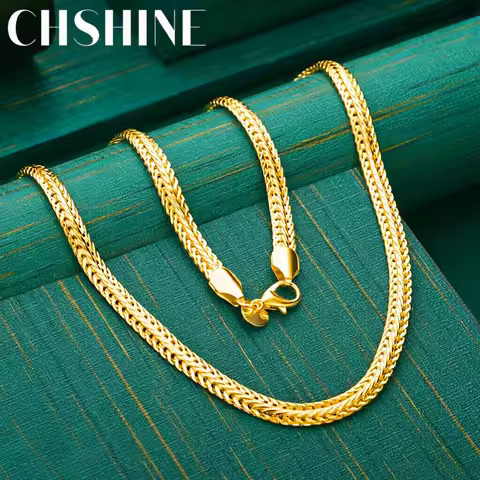 Noble Nice 925 Sterling Silver 18K Gold Noble Chain Necklace for Women Men Jewelry Designer Wedding 