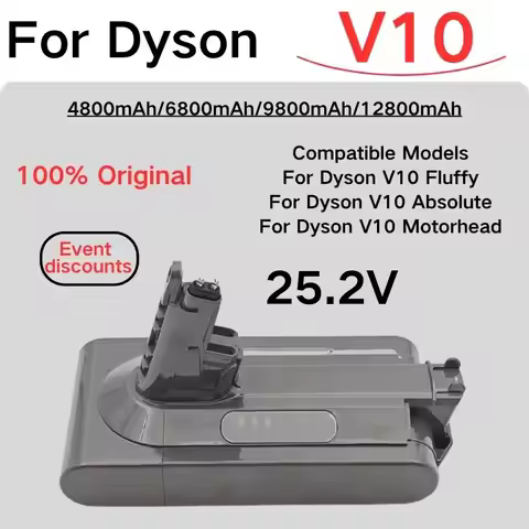 For Dyson V10 replacement battery, Compatible Models V10 Motorhead Absolute Fluffy Cyclone SV12 batt