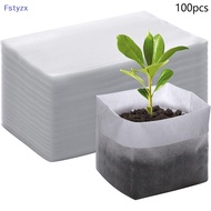 Fstyzx 8x10cm 100pcs Biodegradable Seed Nursery Bags, Non-Woven Plants GrowBags, Fabric Seedling Pot