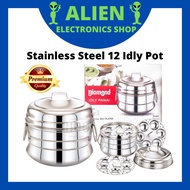 100% Diamond Stainless Steel Extra Deep Idly Pot Idli Panai 12 Idlies 2 Layer Steamer Pot