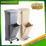 Ringgit Shop Recycle Dustbin Recycle Bin 2 Tier Big Capacity Kitchen Household Classification Dustbin /Tong Sampah