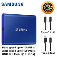 [Op008] Samsung T7แบบพกพา NVMe Ssd 1TB 500GB 2TB Shield 4TB โซลิดสเตทไดรฟ์ Disco Duro Type-C USB 3.2