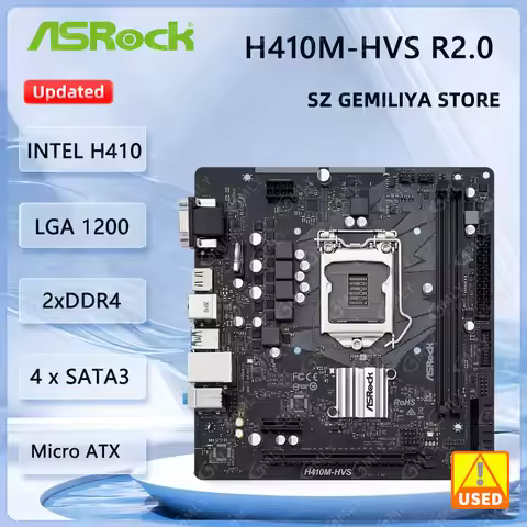 ASROCK H410M-HVS R2.0 Motherboard Intel H410 LGA 1200 DDR4 64GB M.2 support i9-10900F i5-10600 i5-10