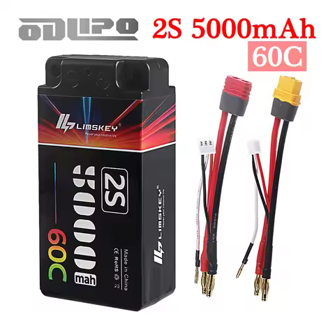 Upgraded 7.4V 2S 5000mAh 60C HV Lipo Battery compatible with 1/10 remote control racing RC model tan
