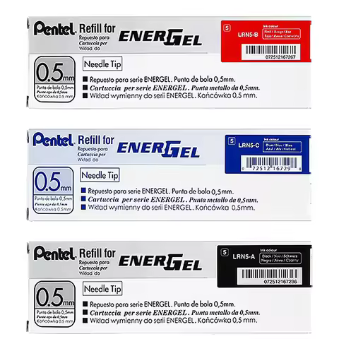 Pentel LRN5 Gel Pen Refills Set 0.5mm Needle Tip for EnerGel Gel Ink Pen Refill (compatible with BLN