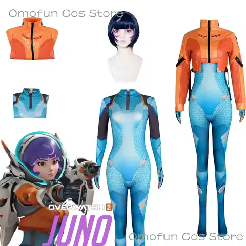 Game Overwatch 2 Juno Cosplay Costumes Wig Suit Fullset Support Hero Clothes Halloween Carnival Outf