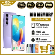 5G Smartphone Android 14 16GB 1TB 7.3 Inch 7800mAh Power Bank Phone Fast Charging Large Screen Dual 