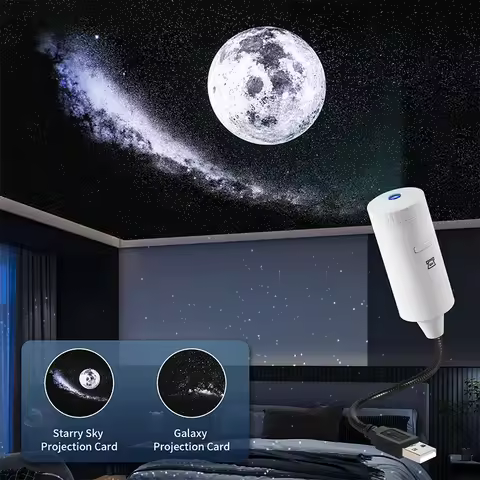 USB Starry Sky Projector Lamp Atmosphere Light Plug and Play Romantic Star River Night Light Bedroom